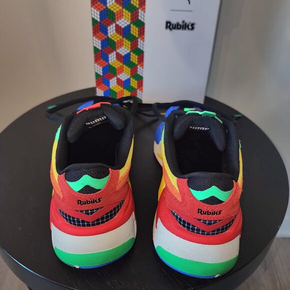 Size 7 Y (GS) PUMA x RUBIK'S RS-X³ Palace Blue-High Risk Red - Picture 4 of 10